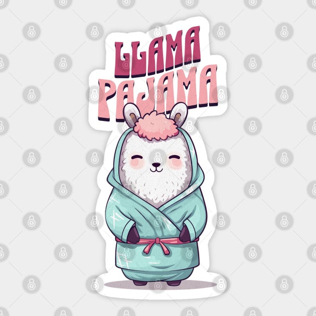 Llama Pajama Sticker by Sara-Design2